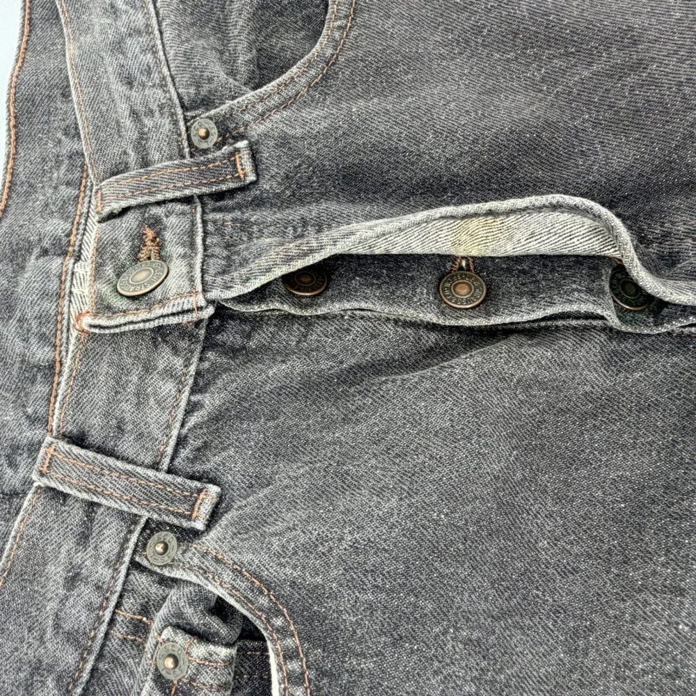 Vtg 80s Levis 501 Jeans‎ Faded Black Made in USA Straight Leg Button Fly W29 L32